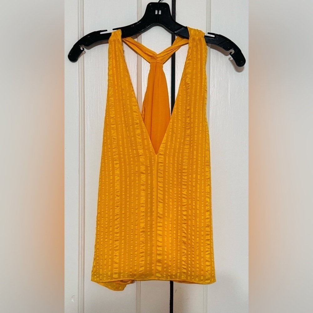 FRAME Halter Crinkled Silk Blouse - Picture 7 of 11